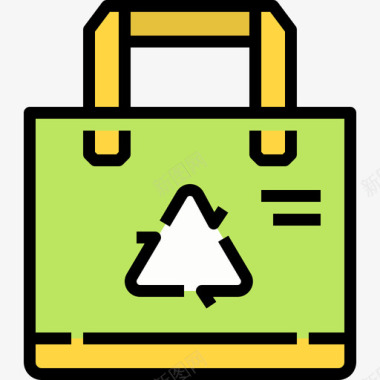 面袋回收袋生态198线性颜色图标图标