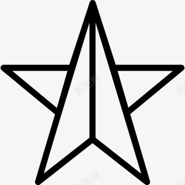 星星折纸3线状图标图标