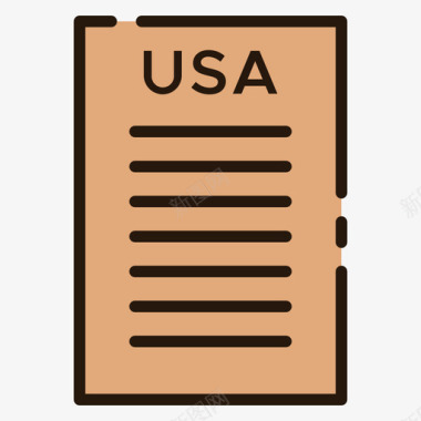 独立宣言美国20直线颜色图标图标