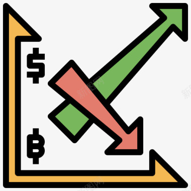 股票投资图股票投资4线性颜色图标图标