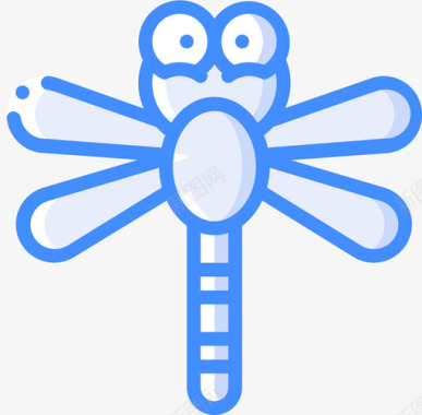 蜻蜓虫虫蓝色图标图标