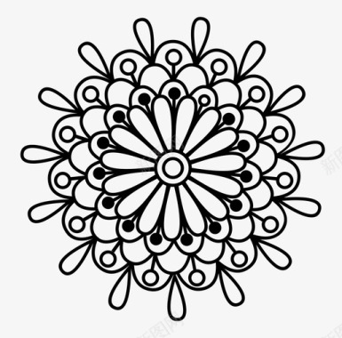 按钮装饰图案曼陀罗装饰花卉图标图标