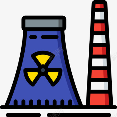 俄罗斯蓝猫核电站俄罗斯24线性颜色图标图标