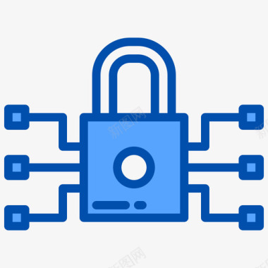 区块链技术锁定区块链53蓝色图标图标