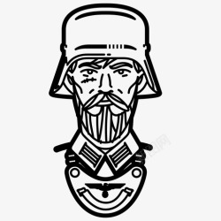 德国头盔士兵军队胡子图标高清图片