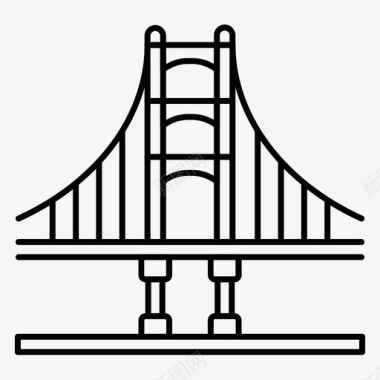 城市路道桥梁旧金山桥梁大门图标图标