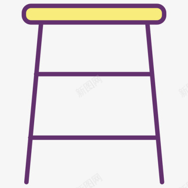 线性装饰凳子家具装饰4线性颜色图标图标