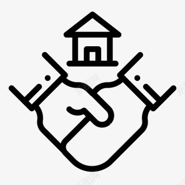 交易握手房子图标图标