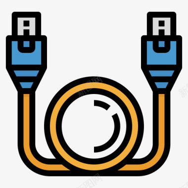 局域网网卡局域网计算机61线性彩色图标图标