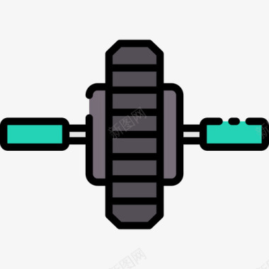 大轮子轮子健身108线性颜色图标图标