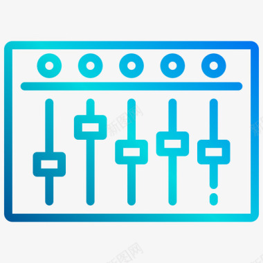 音视频混音器音视频1线性梯度图标图标