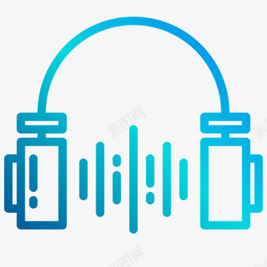 音视频耳机音视频1线性梯度图标图标