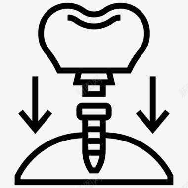 小牙齿植入物牙科医疗图标图标