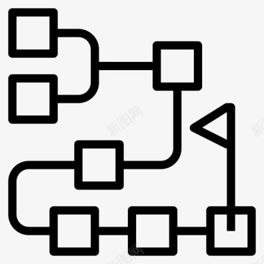 加工流程流程图人工智能75线性图标图标