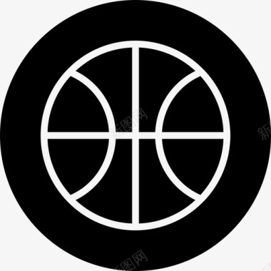 手绘篮球徽章篮球体育运动徽章图标图标