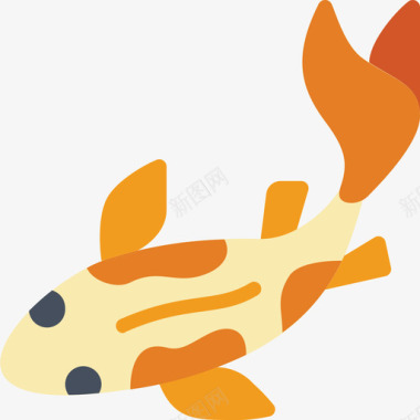 锦鲤鱼日本65扁平图标图标