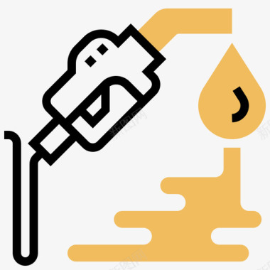 矢量加油站加油站石油工业13号黄影图标图标