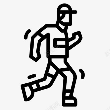 跑步者城市公园23号直线型图标图标