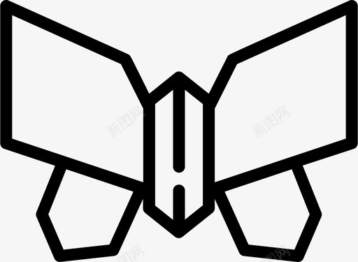 蝴蝶折纸3线状图标图标