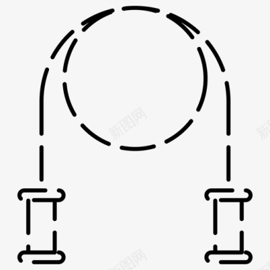 弹力绳训练绳训练健身虚线图标图标