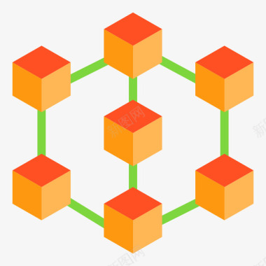 区块链技术区块链fintecth4扁平图标图标