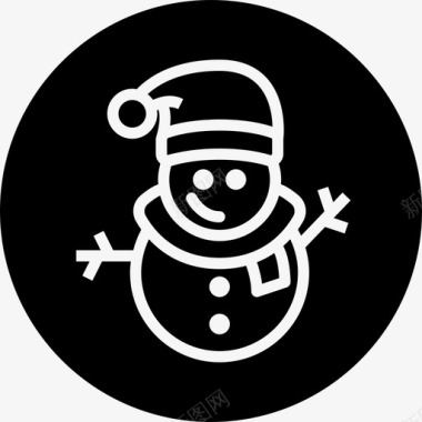 彩绘圣诞雪人雪人圣诞节帽子图标图标