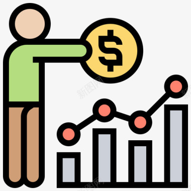 财富资产财富金融科技36线性颜色图标图标