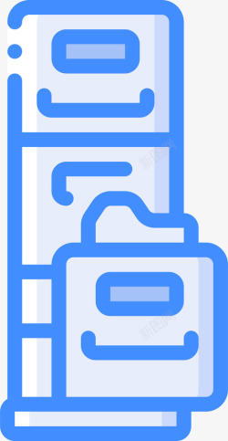 蓝色文件柜文件柜办公家具1件蓝色图标高清图片