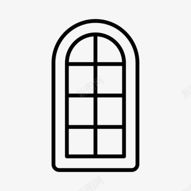 窗户古董拱形窗户图标图标