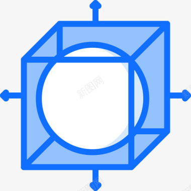 3d中式对象3d打印机3蓝色图标图标