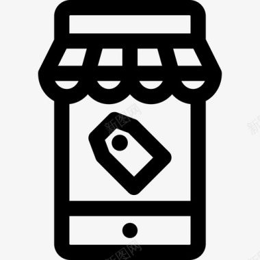 数字17在线购物数字服务17线性图标图标