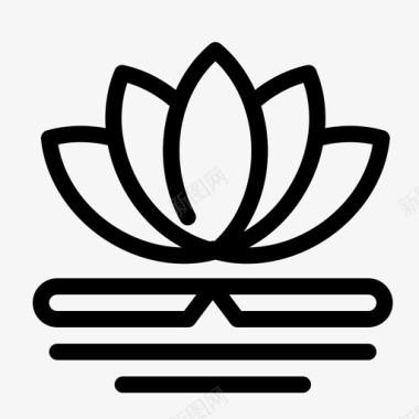 中式花卉中式荷花图标图标