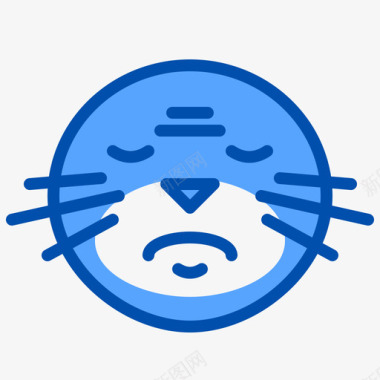 现在海豹表情3蓝色图标图标