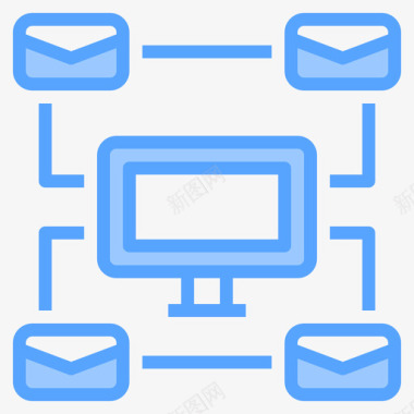 蓝色科技邮件网络邮件73蓝色图标图标