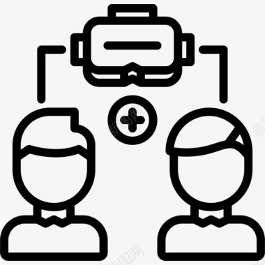 虚拟弓箭Vr眼镜虚拟现实89线性图标图标