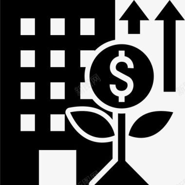 新兴成长公司绿色货币图标图标