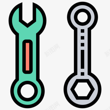 施工工具扳手施工工具17线颜色图标图标