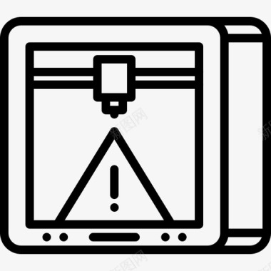 3D电视眼镜3d打印机线性图标图标