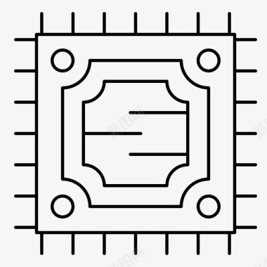 CPU处理器cpu微芯片处理器图标图标