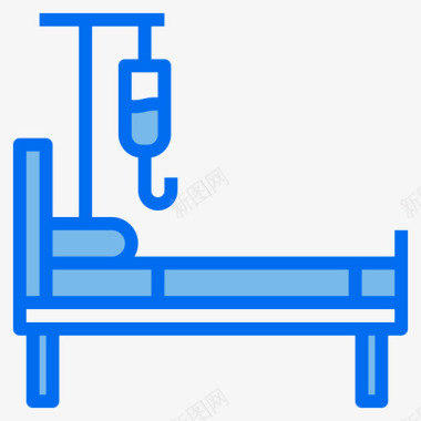 病床医用217蓝色图标图标