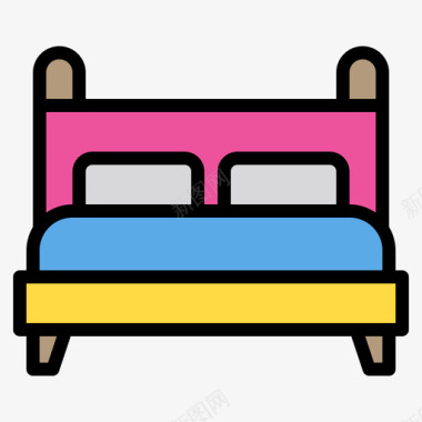 床家居生活18线性颜色图标图标