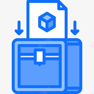 电视3D3d打印机3d打印机3蓝色图标图标