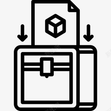 3D电视眼镜3d打印机线性图标图标