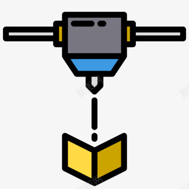 3d电视3d打印机3d打印2线性颜色图标图标
