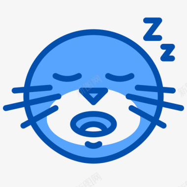 睡觉海豹表情3蓝色图标图标