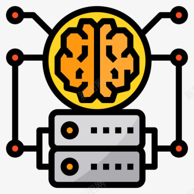 智能人工人工智能大数据61线性颜色图标图标