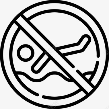 禁止跳水游泳池规则5直线型图标图标