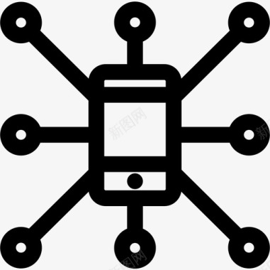 数字17电话数字服务17线性图标图标