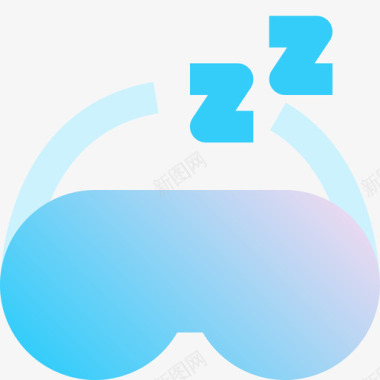 睡眠面具晚安2蓝色图标图标