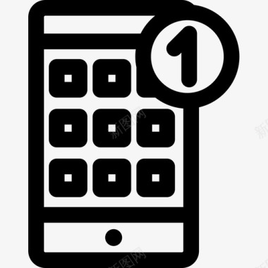 数字17应用程序数字服务17线性图标图标